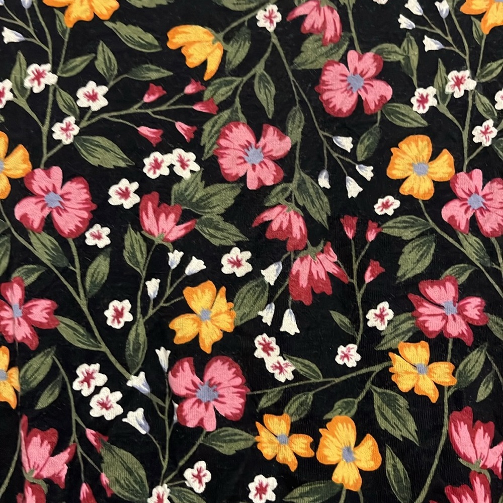 Old Navy Women's Large Luxe Black Multicolor Floral Sleeveless Top - Picture 4 of 6